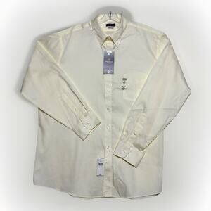 VAN HEUSEN Long Sleeve Men's Size 2XL Wrinkle Free Baby Twill Shirt Lt Yellow